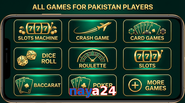 Main screen of Naya24 games page for PK players